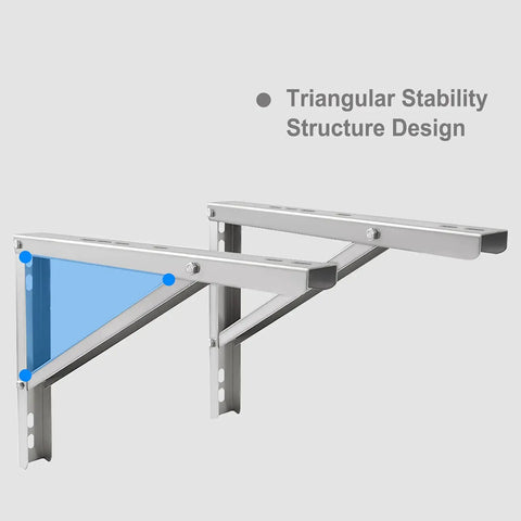 Beefy Heavy-Duty Wall Mount AC Bracket For Split Systems Up To 440 Lb, Rust-Resistant Steel, Strong Triangle Design