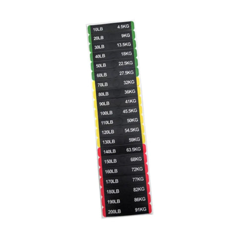 Gym Weight Stack Labels For Weight Identification On Fitness Equipment For Home Or Commercial Gyms, 10 To 200 Lb Decals, 7 Cm By 1.2 Cm, Easy Peel And Stick, Clear Organization For Workouts