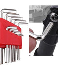 Prograde L Style Hex Key Set 11 Pc Chromium Vanadium Metric Allen Wrenches 1mm To 6mm For Bike Fix Ups Furniture Tuning And Home DIY Gadgets Plus Cool Storage Case Included For Easy Grabbing, red case with L-shaped keys