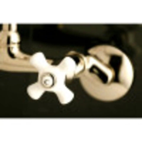 Check Out This Super Cool Solid Brass Two Handle Wall Mount Kitchen Faucet In Trendy Brushed Brass With Drip Free Ceramic Disc Cartridge