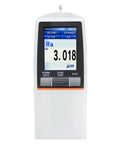 Slick Sj-210 Surface Roughness Tester display showing measurement results on a 2.4-inch screen, used for surface texture analysis.