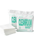 Top Shelf Pro Microfiber Cleanroom Wipers Slick Streak Free Dustless Cloth For Camera Optics Gadgets And Precision Equipment Lint Free Tight Sealed Pack shown in sealed packs with wipes stacked.