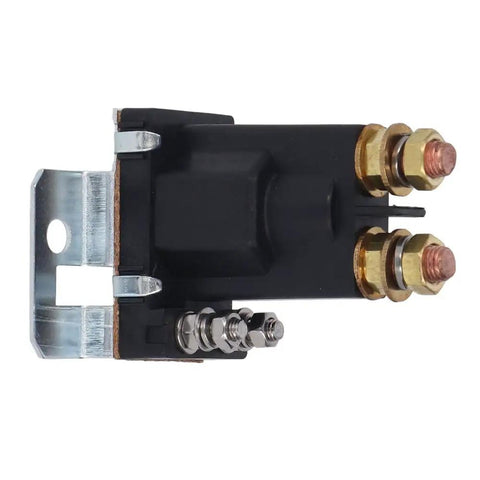 Badass 24V 500A High Current Relay Double Battery Isolator Brass Coil Auto Start Contactor front view with brass terminals.