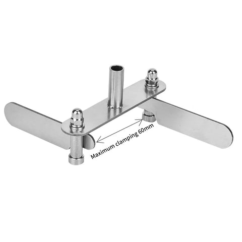 No Nonsense Dead Center Finder And Stainless Steel Woodworking Marking Gauge showing maximum clamping of 60mm and sleek design.