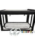 Pet Oxygen Therapy Cage with Tubing Kit Soft Mat and Venturi Adapters Vet Grade Nebulizer Chamber for various animals