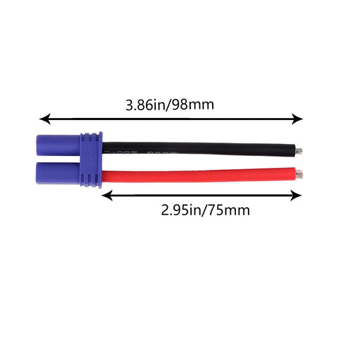 EC5 Battery Connector Set Dope High Current 12 AWG Silicone Wire with measured lengths and tin-plated copper ends