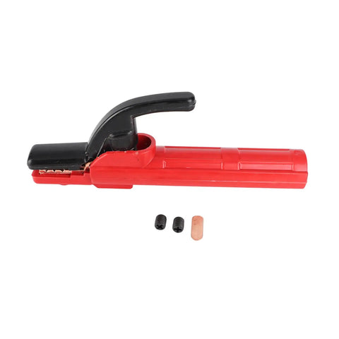 Rugged Insulated Copper Welding Electrode Holder With 360 Degree Heat Handle for one eighth inch rods with red handle