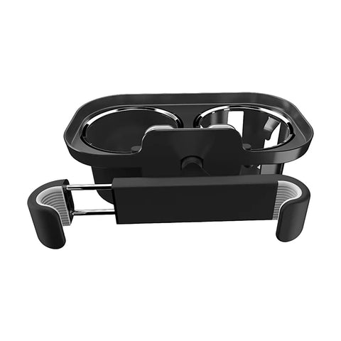Dual Antispill Car Cup Holder With Heavy Duty Elastic Grips For Tesla Cybertruck, featuring two cup slots and secure grip design.