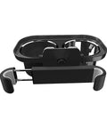 Premium Dual Cup Holder For Rear Rows Fits Rivian R1S And R2 with deep slots for cups and takeout, designed for secure fit.