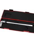 KKIUUUYTGT External Groove 150 Inner Hole Internal Measuring Caliper in red case with protective foam interior.