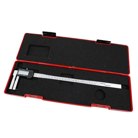 KKIUUUYTGT External Groove 150 Inner Hole Internal Measuring Caliper in red case with protective foam interior.