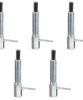 Five Piece Zinc Coated Carbon Steel Spring Loaded Plunger Pins, tough indexing tools with L grip handle for heavy duty use.