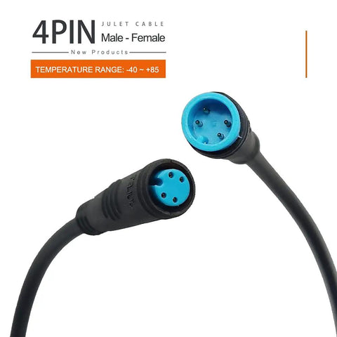 Ebike Extension Cable Waterproof 2Pin 3Pin 4Pin 5Pin 6Pin Double Ended Male To Female Connector For Throttle Brake Display Light Signal Lights DIY Install