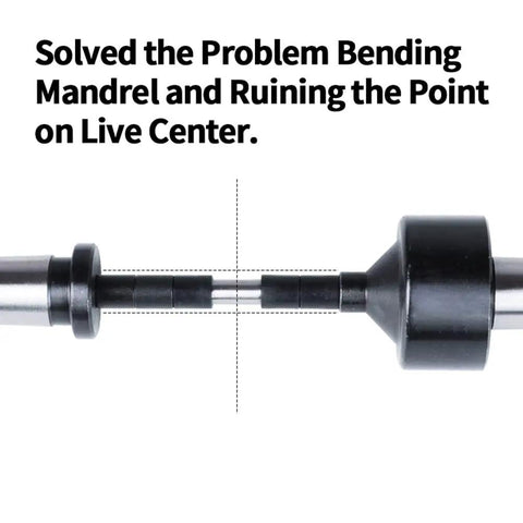 Pen Making Kit MT2 With Pro Grade Mandrel Saver showing bending-free design to prevent mandrel damage and live center ruin