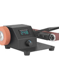 Kick Your Shop Jobs Into High Gear With This Compact Mini Belt Sander Benchtop Polisher with digital controls and adjustable speed.