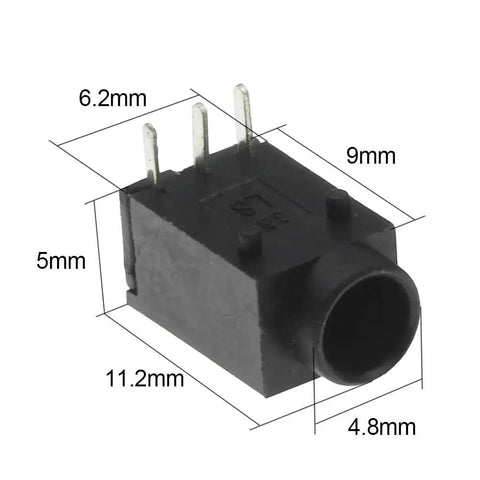 10 Pack Barrel Power Outlet Connectors DC003A DC003 3 Feet Long 5 Volt 2 Amp 3.5 By 1.3 Millimeter Size Plug Cables for DIY Electronics Projects Plug In Ready Durable Versatile Replacement For Car Truck Boat RV And Home Electronics, black DC barrel jack with 4.8mm opening