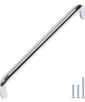 Polished Chrome 5 Inch Hole Center Cabinet Handles In Solid Stainless Steel Drawer Pulls For Kitchen and Bathroom Cabinets, Tosca, shown with screws