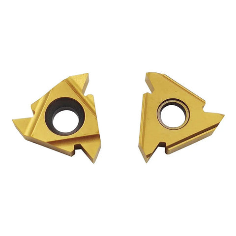 Ten Pack 16ER AG60 Right Cutting Threading Insert For CNC Lathes, Carbide With Nanostructured TiAIN Coating, 60 Degree Universal Pitch, steel parts.