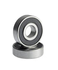 Deep Groove Ball Bearing 16100RS, Chromium Steel, 10x28x8mm, 2 Pack, Double Shield Metal Cover, shown stacked and angled.