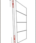 Diagram showing placement of Brass Flush Bolt 7 Inch With Solid Brass Face Plate And Strike on double doors, arrow indicates movement