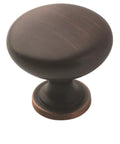 Oil Rubbed Bronze Cabinet Knob, 1-1/4 Inch Diameter, Edona Drawer Knob For Cabinets And Furniture with copper highlights