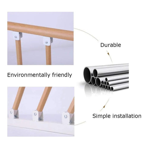 Foldable Bed Rail Guard For Elderly And Kids, featuring eco-friendly wood and durable metal for easy setup and safety.