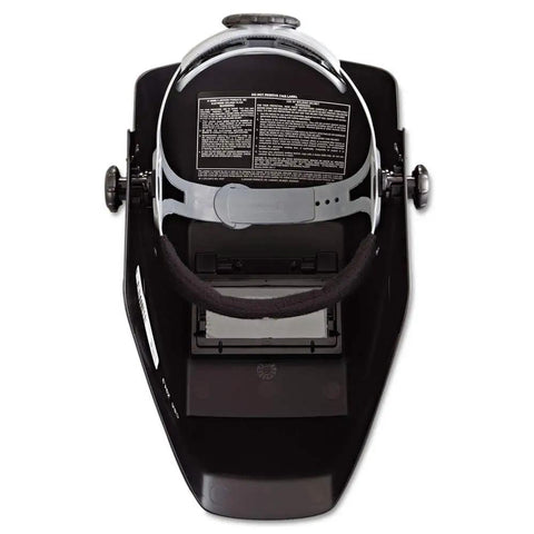 Top view of WH10 HSL 2 Passive Welding Helmet Black With Fixed Front Narrow Shell For Confined Spaces and throat protection