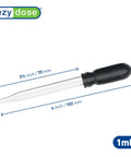 Straight Up Glass Medicine Droppers For Ear And Eye Care, 1 Milliliter Precision Pipettes, detailed view with size measurements.