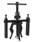 3 Jaw Gear Puller Kit For Cars And SUVs, Heavy Duty Bearing Puller And Bearing Extractor, shown assembled, black metal