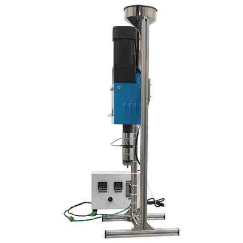 No Stress Single Screw Extruder For 3D Printer Filament Making Smooth Operator on stainless steel stand with motor and control panel.