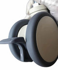 4 inch dual caster with soft rubber tread, designed for hospital carts and heavy gear, featuring silent ball bearings.