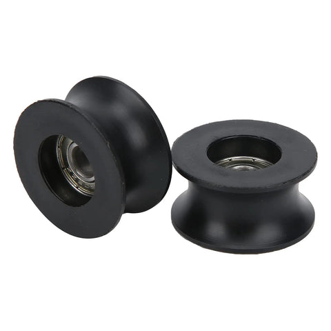 10 Pack 608ZZ U Shaped Nylon Coated Pulley Rail Bearing Wheels For Motors And Machinery Built Tough Durable Heavy Duty Low Friction Bearings With Wide Temperature Range Minus Forty To One Hundred Degrees Celsius Great For Gears Pumps Tools And Conveyors, black U-shaped 608ZZ nylon-coated pulley bearing wheels