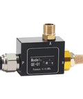 Solid QE 04 Pneumatic Air Quick Exhaust Valve Made From Durable Aluminum, showing brass fittings and foam filter.