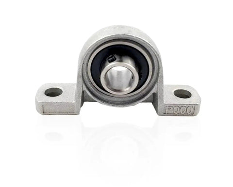Built Tough Four Piece KP08 KP000 To KP006 Bearing Shaft Support Kit Using Zinc Alloy Spherical Roller Housing Designed For Vertical Pillow Block Mount Up To Keep Everything Rolling Smooth Like Butter In Your Shop., P000 pillow block bearing, zinc alloy, front view