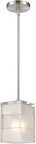 Ice Blocks Mini Pendant Light 1 Light Satin Nickel Finish With White Frosted Glass Modern Contemporary Ceiling Fixture