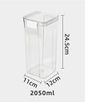 Straight Up Solid Game Changer For Your Kitchen Pantry Clear Airtight Glass Coffee Jar With Matching Spoon And Stand Sealed Food Container For Spices Or Grains, 2050ml clear glass jar dimensions 24.5cm x 11cm x 12cm.