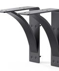 Pair of black hand welded mantel brackets made from natural steel, ideal for heavy duty DIY shelving, 9x12x4 inch, 1/4 inch thickness.