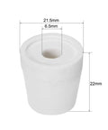 White ceramic tapered insulator bead, 21.5 mm outer diameter, 6.5 mm bore, 22 mm tall, alumina porcelain for heating wire (5 pcs)