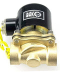 3/8 Inch Brass Electric Solenoid Valve, 12V DC Normally Closed, NPT Thread, 3/8 Pipe Size, for Water or Air Lines