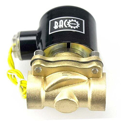 3/8 Inch Brass Electric Solenoid Valve, 12V DC Normally Closed, NPT Thread, 3/8 Pipe Size, for Water or Air Lines