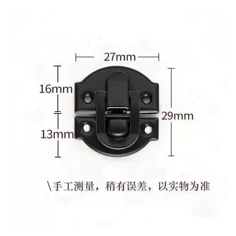 Heavy Duty 10 Pack Stainless Steel Duckbilled Box Hasp Lock Toggle Latches with screws for metal boxes, black finish, dimensions labeled