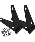 2 Pack Heavy Duty Galvanized Iron Gate Hinges Tee Strap Hinges With Screws For Wooden Fences And Yard Gates, Outdoor Use, Built Tough