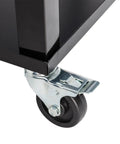 Close-up of wheel on Outdoor Beverage Cooler Cart On Wheels 80 Qt Ice Chest With Iron Foot Tube Refrigeration