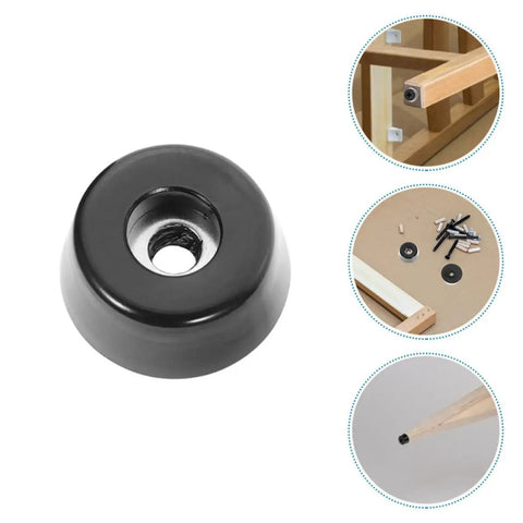 30 Pack Non Slip Rubber Feet Replacement Pads for Cutting Boards and Tables, Built Tough Black Rubber with Stainless Steel Cores image