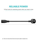 10ft Universal 3 Prong Treadmill Power Cord Replacement for Treadmills and Ellipticals Including BowFlex Sole Goplus Walking Pad