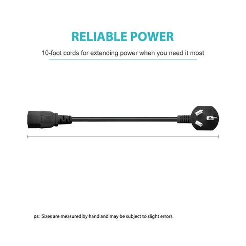 10ft Universal 3 Prong Treadmill Power Cord Replacement for Treadmills and Ellipticals Including BowFlex Sole Goplus Walking Pad