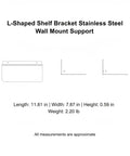 Diagram of Sturdy L Shaped Stainless Steel Shelf Bracket For Kitchen And Bathroom Storage Built To Last Floating Shelf Support