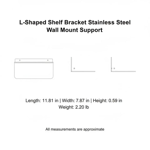 Diagram of Sturdy L Shaped Stainless Steel Shelf Bracket For Kitchen And Bathroom Storage Built To Last Floating Shelf Support