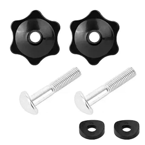Durable 5 Piece Snow Blower Handle Knob Kit With Locking Threads For Tough Winter Jobs Sturdy Raw Material Grip For Lawn Care Pros, black knobs and threaded bolts