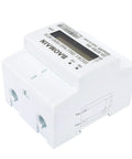 Side view of Single Phase KWh Meter For 220V Systems 20A To 100A DIN Rail Power Meter With LCD Display High Accuracy Energy Monitor